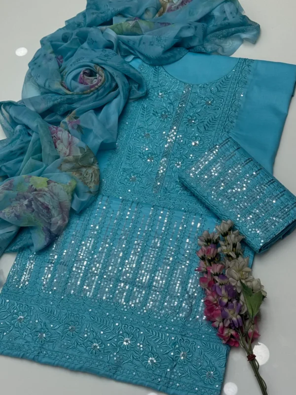 Sequence Bareeze Embroidery Lawn With Printed Duppata 3 Pc Dress